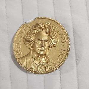 Beethoven art glass paperweight